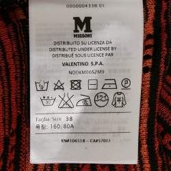 Pre Owned M Missoni Orange/Black Knit Sleeveless Top S