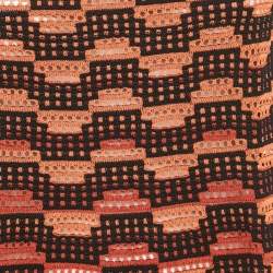 Pre Owned M Missoni Orange/Black Knit Sleeveless Top S