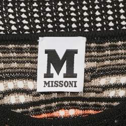 Pre Owned M Missoni Orange/Black Knit Sleeveless Top S