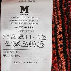 Pre Owned M Missoni Orange/Black Knit Sleeveless Top S