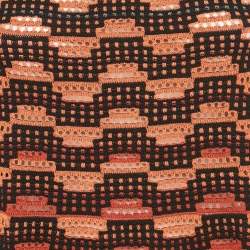 Pre Owned M Missoni Orange/Black Knit Sleeveless Top M