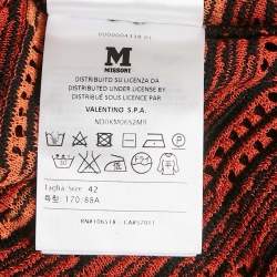 Pre Owned M Missoni Orange/Black Knit Sleeveless Top M