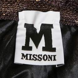 Pre Owned M Missoni Black/Purple Stripe Lurex Knit Sleeveless Maxi Dress S