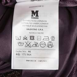 مملوكة مسبقًا M Missoni Purple Plum Lurex Knit Pleated Maxi Dress L