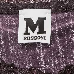 مملوكة مسبقًا M Missoni Purple Plum Lurex Knit Pleated Maxi Dress L
