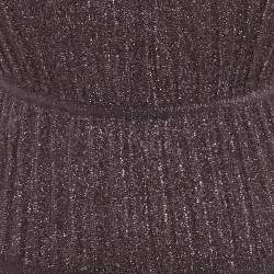 مملوكة مسبقًا M Missoni Purple Plum Lurex Knit Pleated Maxi Dress L