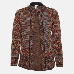 Pre Owned M Missoni Multicolot Patterned Knit Cardigan M