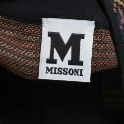 Pre Owned M Missoni Multicolor Patterned Knit Fabric Cardigan L