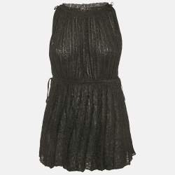 Pre Owned M Missoni Black Lurex Knit Sleeveless Tunic Top M