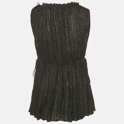 Pre Owned M Missoni Black Lurex Knit Sleeveless Tunic Top M