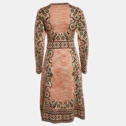 Pre Owned M Missoni Multicolor Floral Knit Midi Dress L