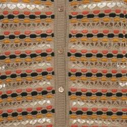 Pre Owned M Missoni Beige Pointelle Knit Button Front Cardigan S