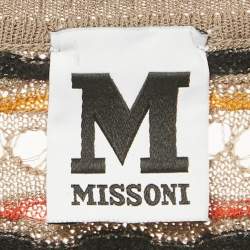 Pre Owned M Missoni Beige Pointelle Knit Button Front Cardigan S