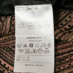 Pre Owned M Missoni Black /Pink Patterned Lurex Knit Neck Tie Detail Maxi Dress M