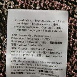 Pre Owned M Missoni Black Patterned Lurex Knit V-Neck Midi Dress L