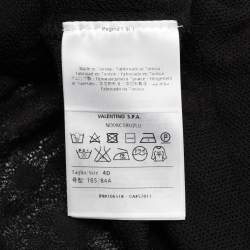 Pre Owned توب بأكمام طويلة شفاف قماشي مزخرف أسود إيم ميزوني مقاس متوسط - ميديوم