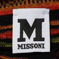 Pre Owned M Missoni Multicolor Patterned Knit Long Sleeve Midi Dress S