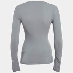 Pre Owned M Missoni Grey Stretch Knit Crewneck Sweatshirt M