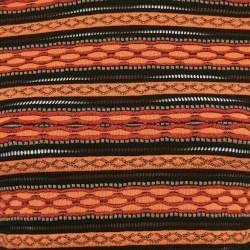 Pre Owned M Missoni Orange/Black Patterned Knit Full Sleeve Top M