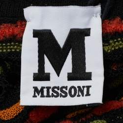 مملوكة مسبقًا M Missoni Black Pointelle Knit Button Front Cardigan L