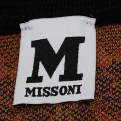 Pre Owned M Missoni Brown Floral Cotton Knit Midi Dress L
