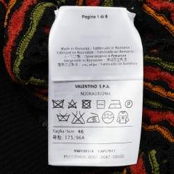 Pre Owned M Missoni Black Pointelle Knit Button Front Cardigan L