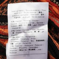 Pre Owned M Missoni Orange/Black Patterned Knit Full Sleeve Top S