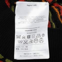 مملوكة مسبقًا M Missoni Black Pointelle Knit Button Front Cardigan S