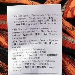 Pre Owned M Missoni Orange/Black Patterned Knit Full Sleeve Top S