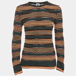 Pre Owned M Missoni Multicolor Patterned Knit Full Sleeve Top L