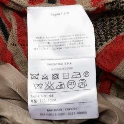 Pre Owned M Missoni Multicolor Patterned Knit Ruffled Dress L