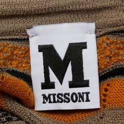 Pre Owned M Missoni Multicolor Patterned Knit Ruffled Dress L