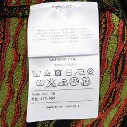 Pre Owned M Missoni Green Patterned Knit Full Sleeve Top L