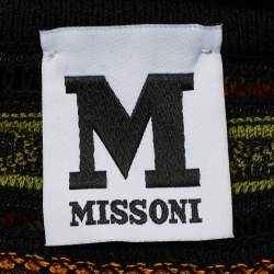 Pre Owned M Missoni Green Patterned Knit Full Sleeve Top L