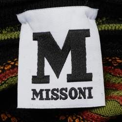 Pre Owned M Missoni Green Patterned Knit Full Sleeve Top M