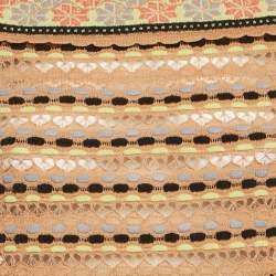 Pre Owned M Missoni Beige Patterned Knit Full Sleeve Top L