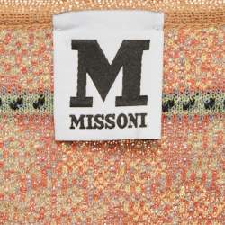 Pre Owned M Missoni Beige Patterned Knit Full Sleeve Top L