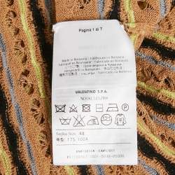 Pre Owned M Missoni Beige Patterned Knit Full Sleeve Top L