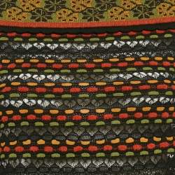 Pre Owned M Missoni Black/Orange Floral Perforated Knit Top L