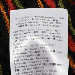 Pre Owned M Missoni Black/Orange Floral Perforated Knit Top L