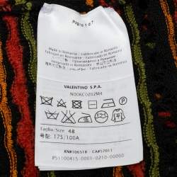 Pre Owned M Missoni Black/Orange Floral Perforated Knit Top L