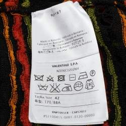 Pre Owned M Missoni Black/Orange Floral Perforated Knit Top M