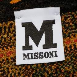 Pre Owned M Missoni Black/Orange Floral Perforated Knit Top M