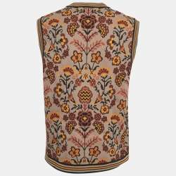 Pre Owned M Missoni Grey Patterned Knit Sleeveless Top M