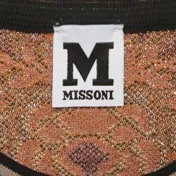 Pre Owned M Missoni Grey Patterned Knit Sleeveless Top M