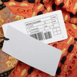 Pre Owned M Missoni Orange Floral Perforated Knit Top M