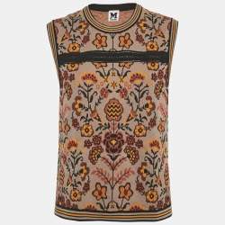 مملوكة مسبقًا M Missoni Grey Patterned Knit Sleeveless Top M