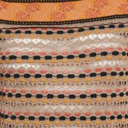 مملوكة مسبقًا توب إم ميزوني تريكو بوانتل برتقالي وأسود بأكمام طويلة مقاس وسط (ميديم)