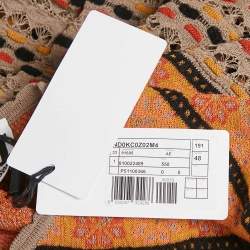 مملوكة مسبقًا توب إم ميزوني تريكو بوانتل برتقالي وأسود بأكمام طويلة مقاس وسط (ميديم)