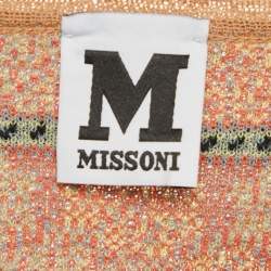 Pre Owned M Missoni Beige Floral Perforated Knit Top M
